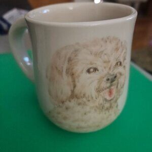 coffee mug with  bichon-frise dog so cute